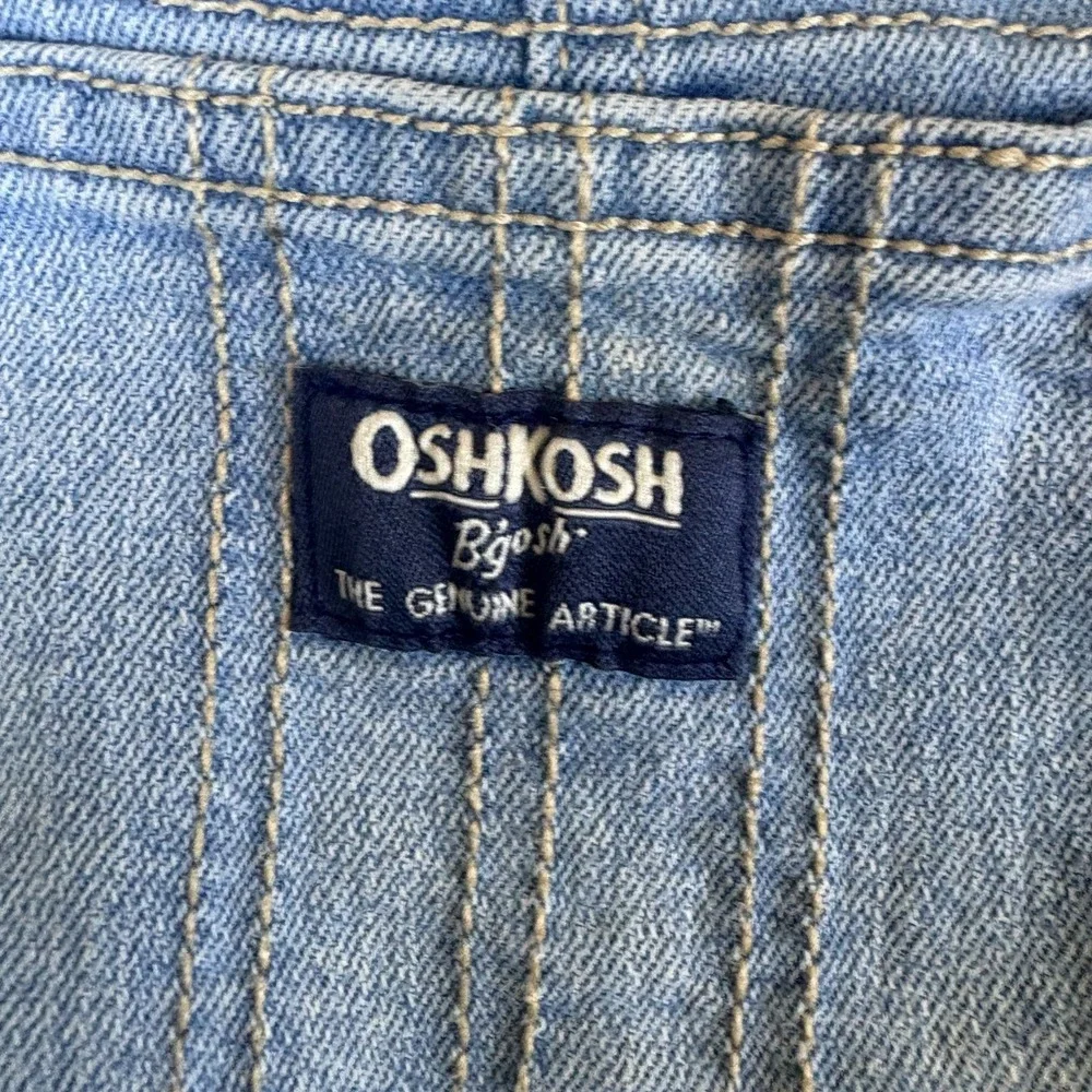 Oshkosh B'gosh Classic Denim One Piece Overalls Toddler 24M Blue Logo Cotton